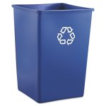 Rubbermaid 395873 Square 35 Gallon Recycling Can, Blue (RCP395873BLU)