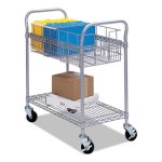 ALERA MC343722CR Carry-all Cart/Mail Cart 34-7/8w x 18d x 39-1/2h Two-Shelf Chrome 