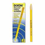 Dixon China Paper-Wrapped Markers, Yellow, 12 Markers (DIX00073)