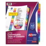 Avery Ready Index Table of Content Divider, Title: A-Z, Multi, Letter (AVE11125)