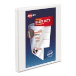 Avery Nonstick Heavy-Duty EZ-Turn Ring Binder, 1/2" Capacity, White (AVE05234)