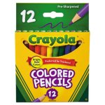 Crayola Short Barrel Colored Woodcase Pencils, 12 Assorted Colors (CYO684112)