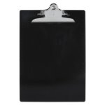 Saunders Plastic Clipboard, 1" Capacity, Holds 8-1/2w x 12h, Black (SAU21603)