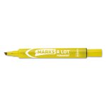 Marks-a-lot Permanent Marker, Large Chisel Tip, Yellow, Dozen (AVE08882)