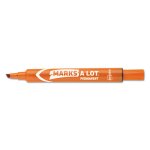 Marks-a-lot Permanent Marker, Large Chisel Tip, Orange, Dozen (AVE08883)