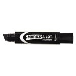 Marks-a-lot Permanent Marker, Jumbo Chisel Tip, Black, 1 Dozen (AVE24148)