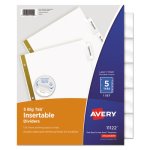 Avery WorkSaver Big Tab Dividers, Clear Tabs, 5-Tab, Letter, White (AVE11122)
