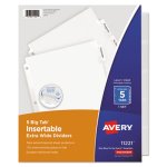 Avery WorkSaver Big Tab Extrawide Dividers, 5-Tab, 9 x 11, White (AVE11221)