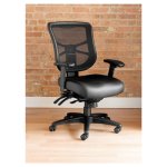 Alera Elusion Series Mesh Mid-Back Multifunction Chair,Black Leather (ALEEL4215)