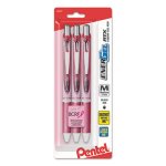Pentel Roller Ball Retractable Gel Pen, Black Ink, 3 Pens (PENBL77PBP3ABC)