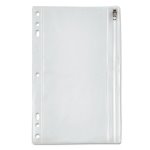 Oxford Zippered Ring Binder Pouche, 6 x 9-1/2, Clear/White (OXF68599)