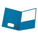 Two-Pocket Portfolio, Embossed Leather Grain Paper, Blue, 25 Folders (UNV56601)