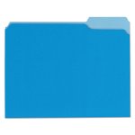 Universal File Folders, 1/3 Cut Top Tab, Letter, Blue, 100 Folders (UNV10501)