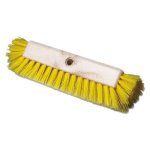 Boardwalk Dual-Surface Scrub Brush, Plastic, 10", Yellow Handle (BWK3410)