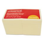 Universal Recycled Sticky Notes, 3 X 3, Yel; 18 100-Sheet Pads/Pack (UNV28068)