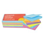 Universal Self-Stick Bright Pads, 3 x 3, 4 Colors, 12 100-Sheet Pads (UNV35610)