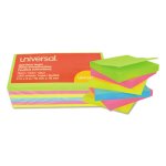 Self-Stick Notes, 3 x 3, 4 Neon Colors, 12 100-Sheet Pads/Pack (UNV35612)