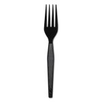 Dixie Plastic Cutlery, Heavyweight Forks, Black, 1000/Carton (DXEFH517)