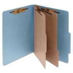 Acco Pressboard Classification Folders, Legal, 6 Section, Blue, 10/BX (ACC16026)