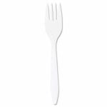 Style Setter Mediumweight Plastic Cutlery, 1,000 Forks (DCC F6BW)