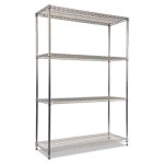 Alera Wire Shelving Kit, 4 Shelves, 48w x 18d x 72h, Silver (ALESW504818SR)