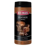 Weiman Leather Cleaning Wipes, 7" x 8", 30 Wipes/Canister (WMN91)