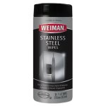 Weiman Stainless Steel Cleaning Wipes, White, 30 Wipes/Canister (WMN92)