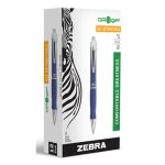 Zebra GR8 Retractable Gel Pen, Blue nk, Medium, Dozen (ZEB42620)