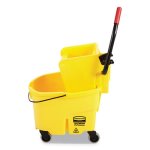 Rubbermaid WaveBrake 6.5 Gal Bucket/Side Press Wringer, Yellow (RCPFG748000YEL)