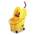 Rubbermaid WaveBrake 8.75 Gal Bucket/Down Press Wringer, Yellow (RCPFG757788YEL)
