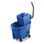 Rubbermaid WaveBrake 35 qt Bucket/Side Press Wringer, Blue (RCPFG758888BLUE)
