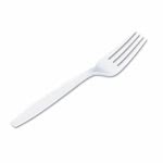 Dixie Plastic Cutlery, Heavyweight Forks, White, 1000/Carton (DXEFH217)
