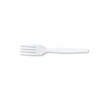 Dixie Plastic Cutlery, Heavy Mediumweight Fork, 100 Pieces/Box (DXEFM207)