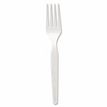 Dixie Plastic Cutlery, Heavy Mediumweight Forks, White, 1000/Carton (DXEFM217)