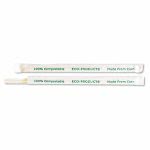 Compostable Straws, 7 3/4", Plastic, Clear, 9600 per Carton (ECOEPST770)