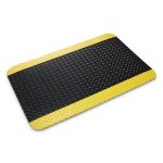 Crown Deck Plate Anti-Fatigue Vinyl Mat, 36"x60", Black/Yellow (CWNCD0035YB)