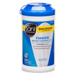 Sani Hands Instant Sanitizing Wipes, 7.5 x 5, 300/Canister, 6 Cans (NICP92084CT)