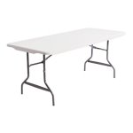 Alera Resin Rectangular Folding Table, 72 x 30, Platinum (ALE65600)