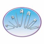 Charles Leonard Safety Pins, Steel, Assorted Sizes, 50/Pack (LEO83450)