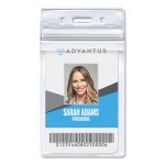 Advantus Resealable ID Badge Holder, Vertical, Clear, 50 per Pack (AVT75524)