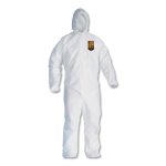 Kleenguard A30 Elastic-Back and Cuff Hooded Coveralls, White, X-Large, 25/Carton (KCC46114)