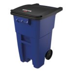 Rubbermaid Brute Rollout Container, Square, 50 gal, Blue, EA (RCP9W27BLU)