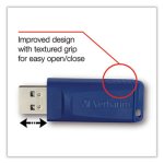Verbatim Classic USB 2.0 Flash Drive, 4GB, Retractable Housing, Blue (VER97087)