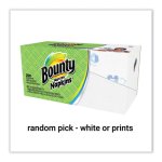 Bounty 1-Ply Quilted Napkins, Assorted - Print/White, 200 Napkins (PGC34885)