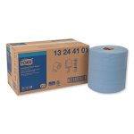 Tork Industrial Paper Wiper, 4-Ply, 11 x 15.75, Blue, 2 Rolls (TRK13244101)