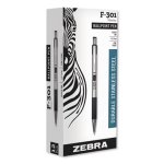 Zebra F-301 Ballpoint Retractable Pen, Black Ink, Fine, Dozen (ZEB27110)