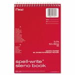 Mead Spell-Write Steno Book, Gregg Rule, 6 x 9, White, 80 Sheets/Pad (MEA43082)