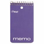 Mead College Ruled Wirebound Memo Book, 3" x 5", Punched, 60 Sheets (MEA45354)