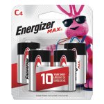 Energizer MAX Alkaline Batteries, C, 4 Batteries/Pack (EVEE93BP4)