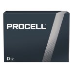 Procell Alkaline Size D Batteries, 1.5 Volt, 12/Box (DURPC1300)